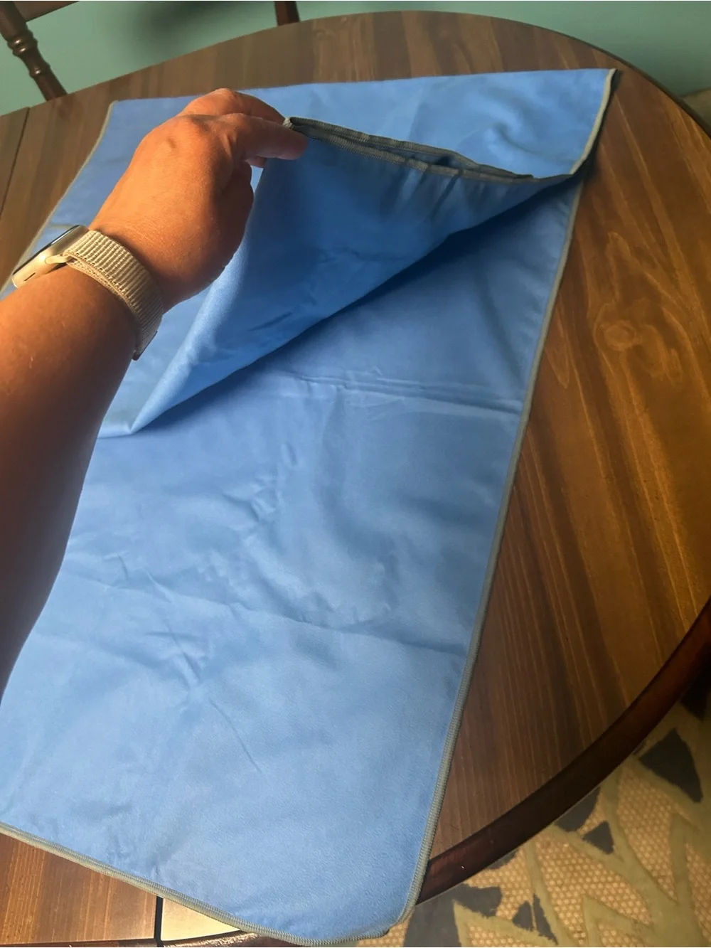 Norwex Full size large active sports towel blue gray with bag
